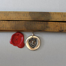 Load image into Gallery viewer, Fortune Favors The Brave - Wax Seal Jewelry Pendant In Antique Bronze