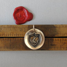 Load image into Gallery viewer, Fortune Favors The Brave - Wax Seal Jewelry Pendant In Antique Bronze