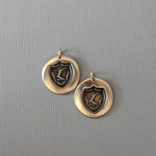 Load image into Gallery viewer, Fortune Favors The Brave - Wax Seal Jewelry Pendant In Antique Bronze