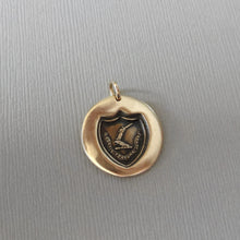 Load image into Gallery viewer, Fortune Favors The Brave - Wax Seal Jewelry Pendant In Antique Bronze