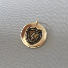 Load image into Gallery viewer, Fortune Favors The Brave - Wax Seal Jewelry Pendant In Antique Bronze