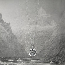 Load image into Gallery viewer, Fortune Favors The Brave - Silver Wax Seal Necklace Sword Strength Symbol