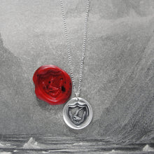 Load image into Gallery viewer, Fortune Favors The Brave - Silver Wax Seal Necklace Sword Strength Symbol
