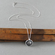 Load image into Gallery viewer, Freedom Makes Me Faithful - Wax Seal Necklace In Silver - Antique Bird and Birdcage Wax Seal Jewelry