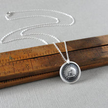 Load image into Gallery viewer, Freedom Makes Me Faithful - Wax Seal Necklace In Silver - Antique Bird and Birdcage Wax Seal Jewelry