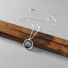 Load image into Gallery viewer, Freedom Makes Me Faithful - Wax Seal Necklace In Silver - Antique Bird and Birdcage Wax Seal Jewelry