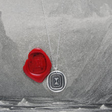 Load image into Gallery viewer, Time Passes But The Friendship Remains - Silver Wax Seal Necklace