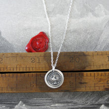 Load image into Gallery viewer, While I Live I'll Crow - Silver Gamecock Wax Seal Necklace Stay Cocky - RQP Studio