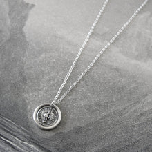 Load image into Gallery viewer, While I Live I'll Crow - Silver Gamecock Wax Seal Necklace Stay Cocky - RQP Studio