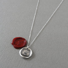Load image into Gallery viewer, GOAT Wax Seal Necklace - Greatest Of All Time - Antique Silver Wax Seal Jewelry French Motto