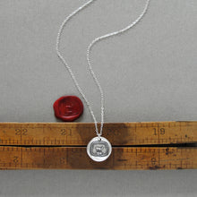 Load image into Gallery viewer, GOAT Wax Seal Necklace - Greatest Of All Time - Antique Silver Wax Seal Jewelry French Motto