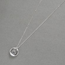 Load image into Gallery viewer, GOAT Wax Seal Necklace - Greatest Of All Time - Antique Silver Wax Seal Jewelry French Motto