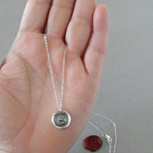 Load image into Gallery viewer, GOAT Wax Seal Necklace - Greatest Of All Time - Antique Silver Wax Seal Jewelry French Motto