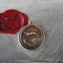 Load image into Gallery viewer, Greyhound Wax Seal Pendant - Second To None - antique dog wax seal charm jewelry - RQP Studio