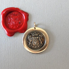 Load image into Gallery viewer, Griffin Wax Seal Pendant - Courage Strength - Antique Bronze Wax Seal Jewelry