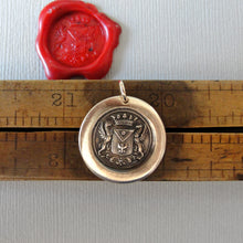 Load image into Gallery viewer, Griffin Wax Seal Pendant - Courage Strength - Antique Bronze Wax Seal Jewelry
