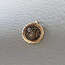 Load image into Gallery viewer, Griffin Wax Seal Pendant - Courage Strength - Antique Bronze Wax Seal Jewelry