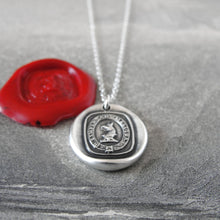 Load image into Gallery viewer, Silver Griffin Wax Seal Necklace - Always Toward Better Things Motto