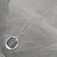 Load image into Gallery viewer, Silver Griffin Wax Seal Necklace - Always Toward Better Things Motto