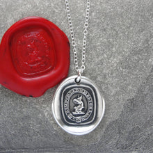 Load image into Gallery viewer, Silver Griffin Wax Seal Necklace - Always Toward Better Things Motto