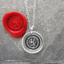 Load image into Gallery viewer, Give It Your All - Silver Griffin Wax Seal Necklace - Strength Symbol