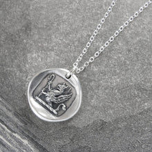 Load image into Gallery viewer, An Uncommon Person - Silver Griffin Wax Seal Necklace With Stars - RQP Studio