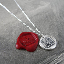 Load image into Gallery viewer, An Uncommon Person - Silver Griffin Wax Seal Necklace With Stars - RQP Studio