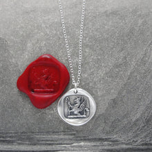 Load image into Gallery viewer, An Uncommon Person - Silver Griffin Wax Seal Necklace With Stars - RQP Studio