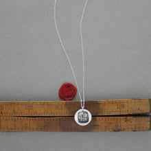 Load image into Gallery viewer, Griffin Wax Seal Necklace Strength Courage Symbol - Antique Silver Wax Seal Jewelry