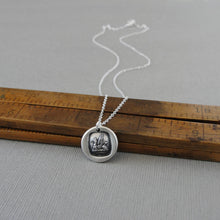 Load image into Gallery viewer, Griffin Wax Seal Necklace Strength Courage Symbol - Antique Silver Wax Seal Jewelry