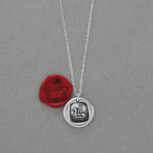 Load image into Gallery viewer, Griffin Wax Seal Necklace Strength Courage Symbol - Antique Silver Wax Seal Jewelry