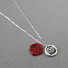 Load image into Gallery viewer, Griffin Wax Seal Necklace Strength Courage Symbol - Antique Silver Wax Seal Jewelry