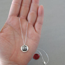 Load image into Gallery viewer, Griffin Wax Seal Necklace Strength Courage Symbol - Antique Silver Wax Seal Jewelry