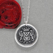 Load image into Gallery viewer, Griffin Wax Seal Necklace -Antique Wax Seal Jewelry In Silver
