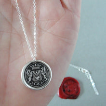Load image into Gallery viewer, Griffin Wax Seal Necklace -Antique Wax Seal Jewelry In Silver