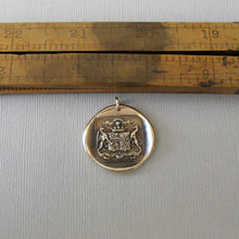 Load image into Gallery viewer, Wax Seal Pendant Griffin and Greyhound - Antique Wax Seal Charm Jewelry Motto Fear the Vortex