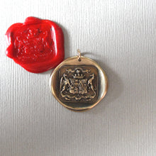 Load image into Gallery viewer, Wax Seal Pendant Griffin and Greyhound - Antique Wax Seal Charm Jewelry Motto Fear the Vortex
