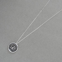 Load image into Gallery viewer, Griffin Wings Wax Seal Necklace Protection Symbol - Antique Silver Wax Seal Jewelry - Strength Courage