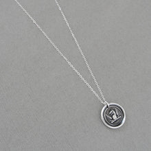Load image into Gallery viewer, Griffin Wings Wax Seal Necklace Protection Symbol - Antique Silver Wax Seal Jewelry - Strength Courage
