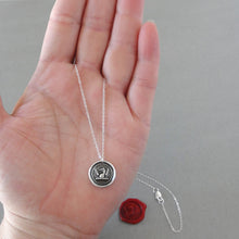 Load image into Gallery viewer, Griffin Wings Wax Seal Necklace Protection Symbol - Antique Silver Wax Seal Jewelry - Strength Courage
