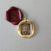 Load image into Gallery viewer, Grow Don't Change - Wax Seal Jewelry Pendant With Evergreen Tree In Antique Bronze