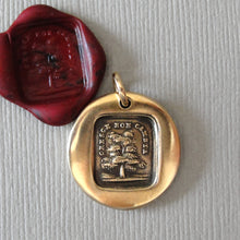 Load image into Gallery viewer, Grow Don't Change - Wax Seal Jewelry Pendant With Evergreen Tree In Antique Bronze