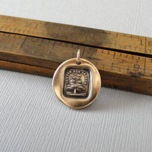 Load image into Gallery viewer, Grow Don't Change - Wax Seal Jewelry Pendant With Evergreen Tree In Antique Bronze