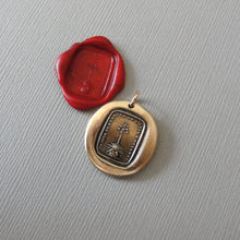 Load image into Gallery viewer, Happiness - Wax Seal Pendant With Agave Century Plant Bronze Jewelry