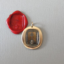 Load image into Gallery viewer, Happiness - Wax Seal Pendant With Agave Century Plant Bronze Jewelry