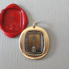 Load image into Gallery viewer, Happiness - Wax Seal Pendant With Agave Century Plant Bronze Jewelry