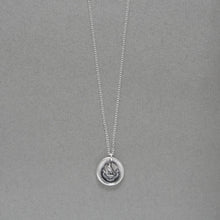 Load image into Gallery viewer, Perseverance - Silver Wax Seal Necklace Tiny Hawk - Keep Going Achieve Goals