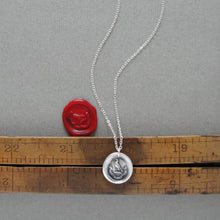 Load image into Gallery viewer, Perseverance - Silver Wax Seal Necklace Tiny Hawk - Keep Going Achieve Goals