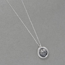 Load image into Gallery viewer, Perseverance - Silver Wax Seal Necklace Tiny Hawk - Keep Going Achieve Goals