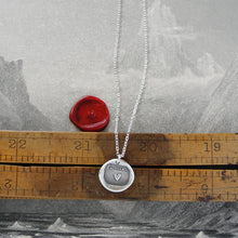 Load image into Gallery viewer, Silver Heart Wax Seal Necklace - My Heart Is Yours motto - RQP Studio